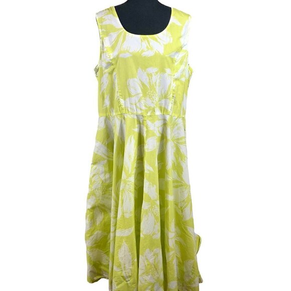 Vicki Wayne Retro Flare Green Midi Sleeveless Dress Size 16 - Picture 1 of 6